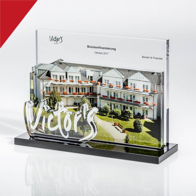 Tombstone made of clear acrylic glass / Plexiglas "Victor`s"